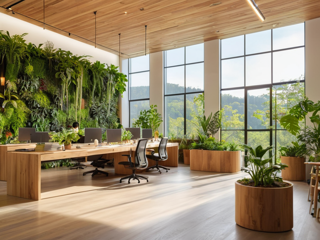 Bio-Aesthetic workspace outdoors indoors